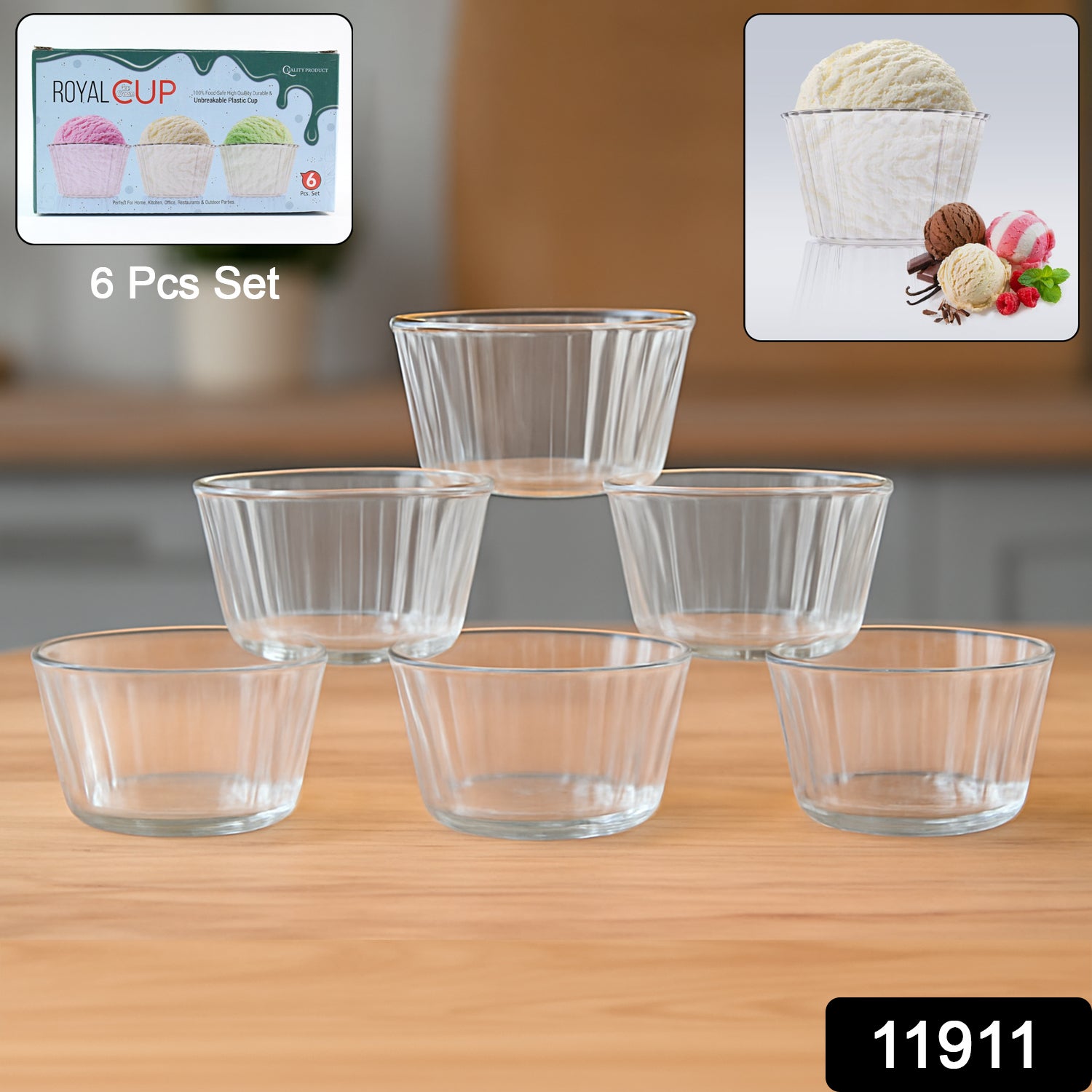 Premium Transparent Plastic Dessert Bowl Set  6 Pieces Premium Transparent Plastic Dessert Bowl Set  6 Pieces